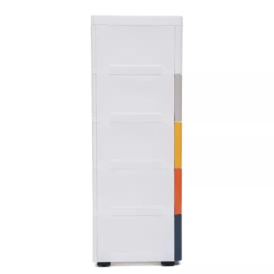 5 Tiers Drawers Dresser Storage Cabinet with 5 Drawers Vertical Closet Organizer {3}