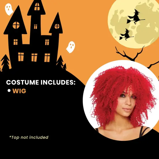 Coolness Women's Costume Wig - Neon Red {5}
