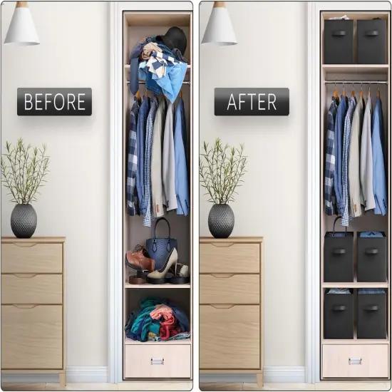 Sorbus Foldable Storage Cube - 11 Inch Closet Organizer and Storage Basket with Handles 1 Pc Black {6}