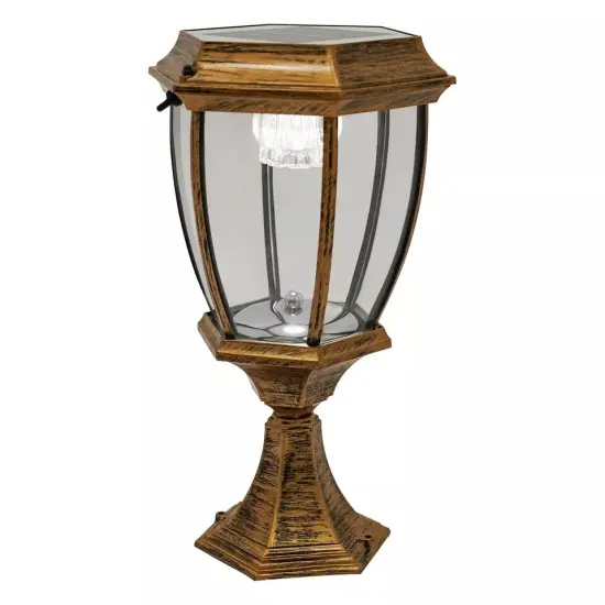 Exterior Solar Power Lantern lamp LED Pillar Light Post Outdoor Garden Yard Lamp {1}