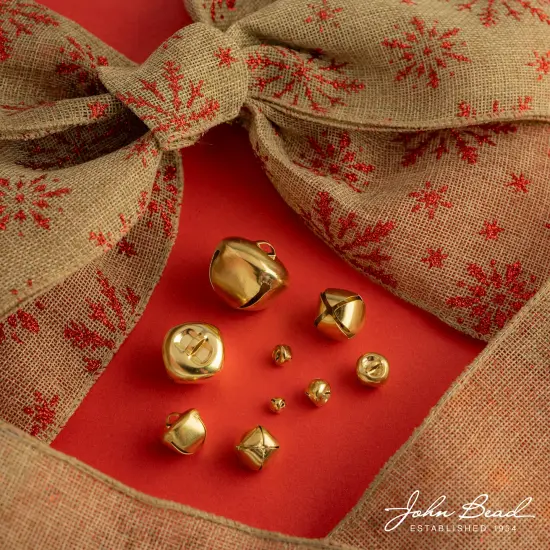 John Bead Gold Christmas Jingle Bells {1}