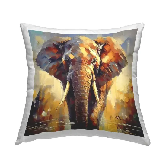 Brushed Elephant Portrait Decorative Printed Throw Pillow Design by Noah Bay, 18 x 7 x 18 {1}