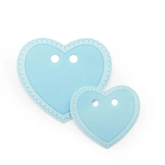 Sky Blue Heart Shape Tags 1.56" x 1.75" {4}