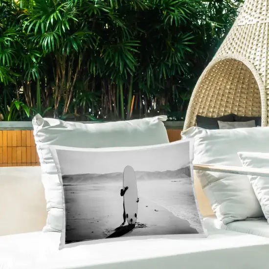 Hiding with Surfboard Outdoor Printed Pillow Design by Sisi and Seb, 14 x 7 x 20 {2}
