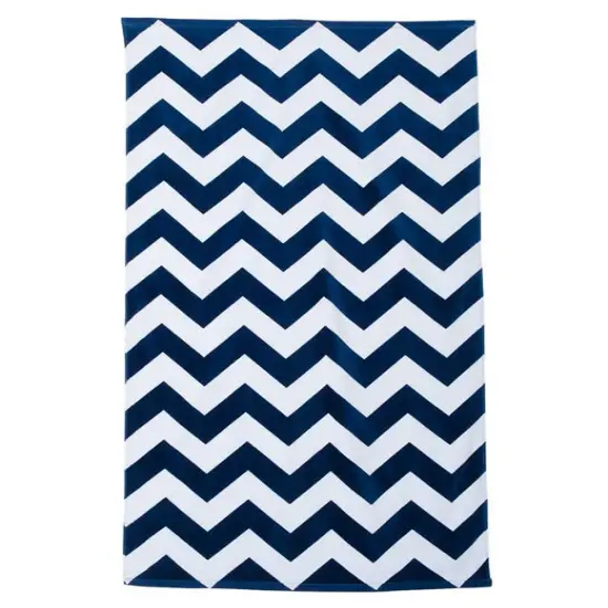 Carmel Towel Company&reg; Classic&nbsp;Beach Towel Navy chevron {1}