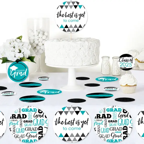 Big Dot of Happiness 2025 Teal Graduation Party Giant Circle Confetti - Party Decorations - Large Confetti 27 Count {6}