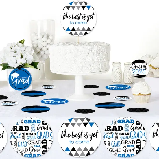 Big Dot of Happiness 2025 Blue Graduation Party Giant Circle Confetti - Party Decorations - Large Confetti 27 Count {6}