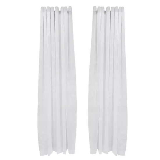 1 Pair White Knitted Floral Lace Curtains Living Room Curtains Drape 108" x 100" {1}