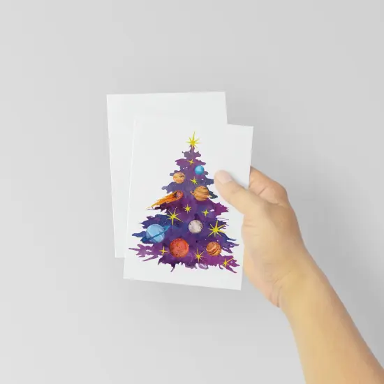 Space-Themed Christmas Greeting Cards Boxed Set &ndash; 24 Holiday Notecards Featuring Cosmic Tree Design, Perfect for Astronomy and Sci-Fi Lovers {6}