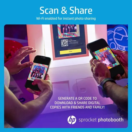 HP Sprocket Photobooth 3x4" Photo Printer Bundle w/3.5 x 4.25” Zink Photo Paper (500 Sheets) Pink {3}