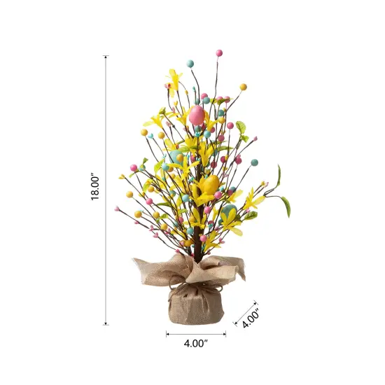 Set of 2 18"H Easter Egg Table Tree D&eacute;cors Yellow {4}
