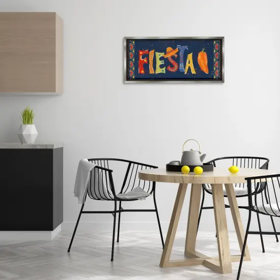 Stupell Industries Fiesta con Pimiento Colorido Framed Floater Canvas Wall Art Gray Floater Frame {2}