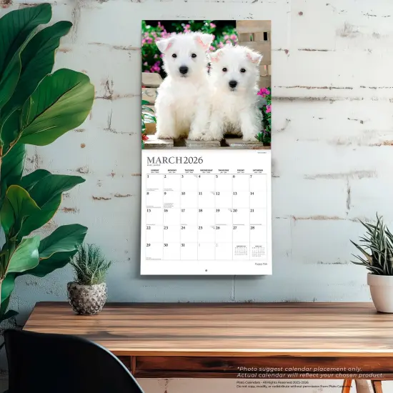 Puppy Pals | 2026 12 x 24 Inch (Hanging) Monthly Square Wall Calendar | Foil Stamped Cover {5}