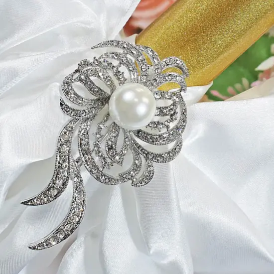 Comet Rhinestone Chair Sash Buckle Silver Metal Accent 2 Inch Width {5}