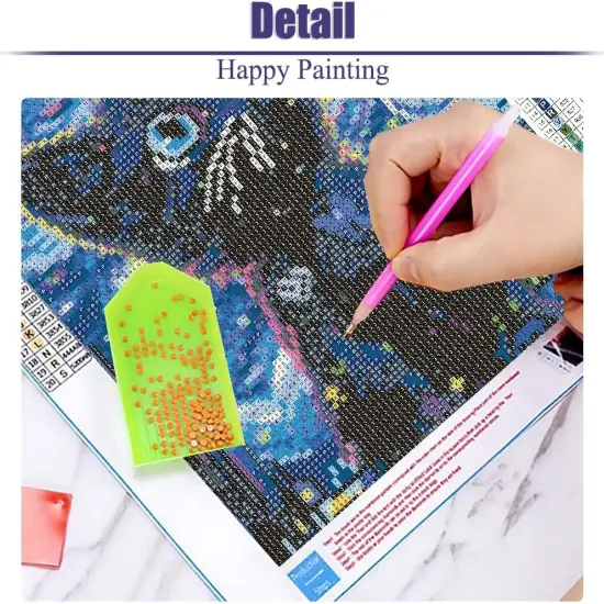 Large Diamond Painting Kits for Adults, Black Cat Diamond Art Kits for Adults, DIY Full Diamond Art Crystal Rhinestone Gem Art and Crafts Painting with Diamond Home Wall Decor 27.6x15.6inch {3}