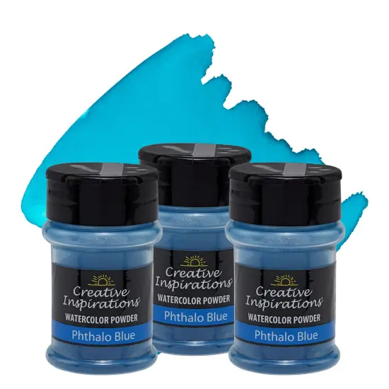 Creative Inspirations Powder Watercolor Paint 3 Pack - 38g Shaker Bottle, Phthalo Blue - Dye-Based Water-Soluble Crystalline Pigments - Non-Toxic, Perfect for Abstract and Spontaneous Effects {1}