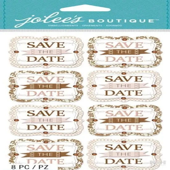 Jolee's Boutique Save The Date Large Dimensional Stickers {1}