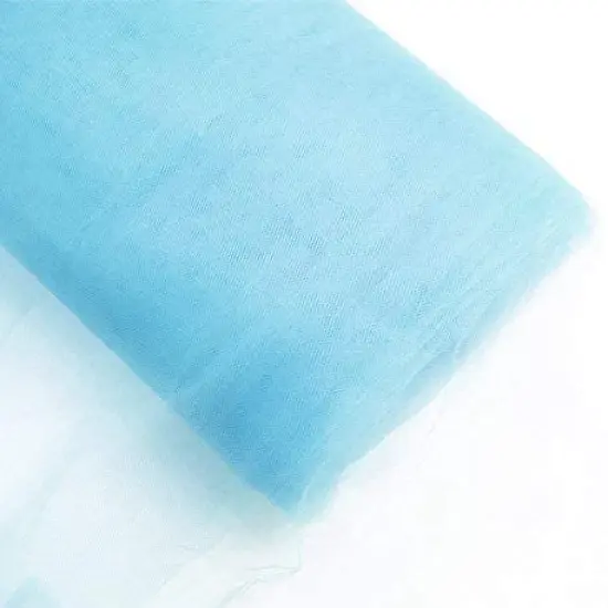50 Yard Tulle Fabric Bolt Soft Fine Diamond Netting For Wedding Veils Crafting And Party Decoration 108 inch Width Baby Blue {1}