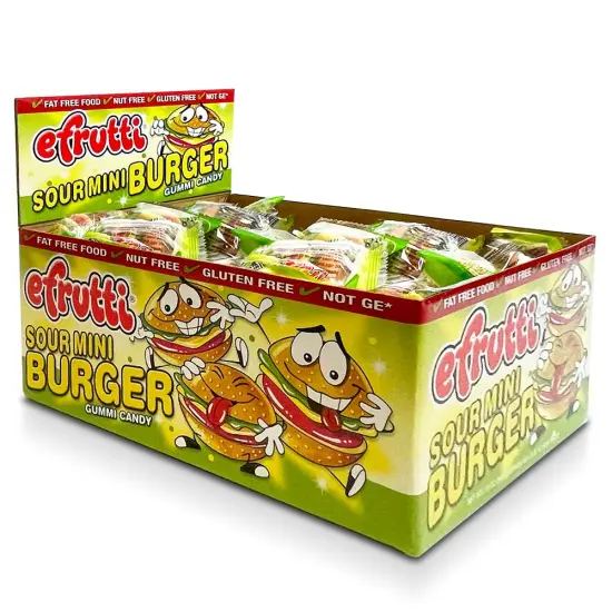 Efrutti Gummy Sour Mini Burger Box 60 Ct {1}