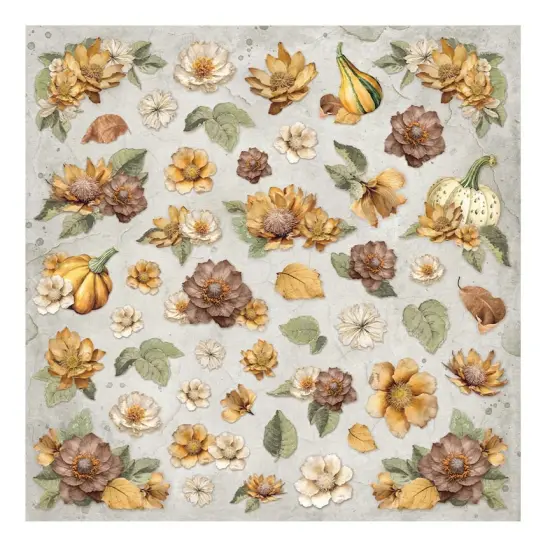 Stamperia Polyester Fabric 12"X12" 4/Pkg-Golden Harmony {3}