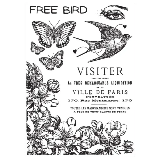 Sizzix Clear Stamp Set 6/Pkg W/Stencils 3/Pkg By Cat Kerr-The Visiter {3}