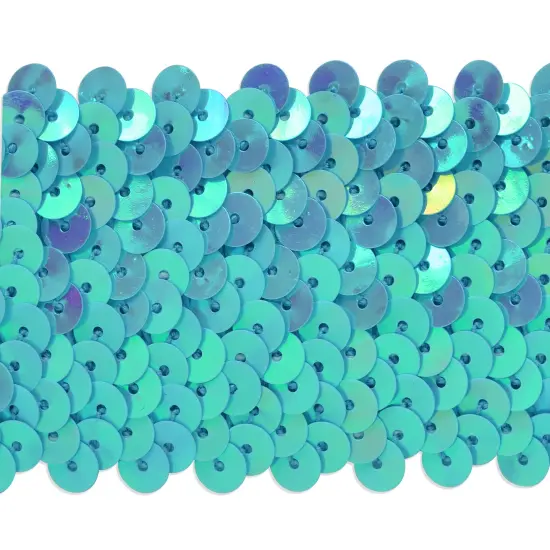 5 yards of 5 Row 1 3/4" Metallic Stretch Sequin Trim | 5 yard cut Blue {1}