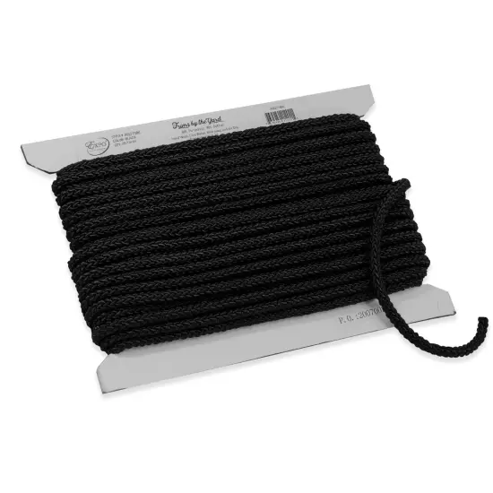 5 Yards of Jamie 5/16" (8mm) Braided Cord Trim | 5 yard cut Black {3}