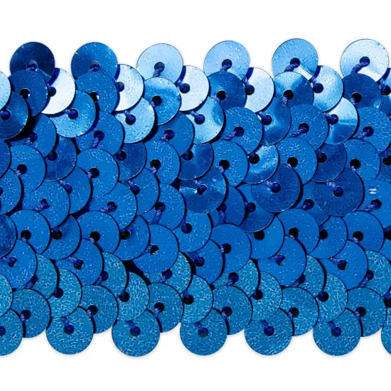 5 yards of 4 Row 1 1/2" Metallic Stretch Sequin Trim | 5 yard cut Royal Blue {1}