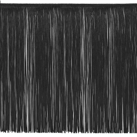 5 Yards of 15" Chainette Fringe Trim | 5 yard cut Black {1}
