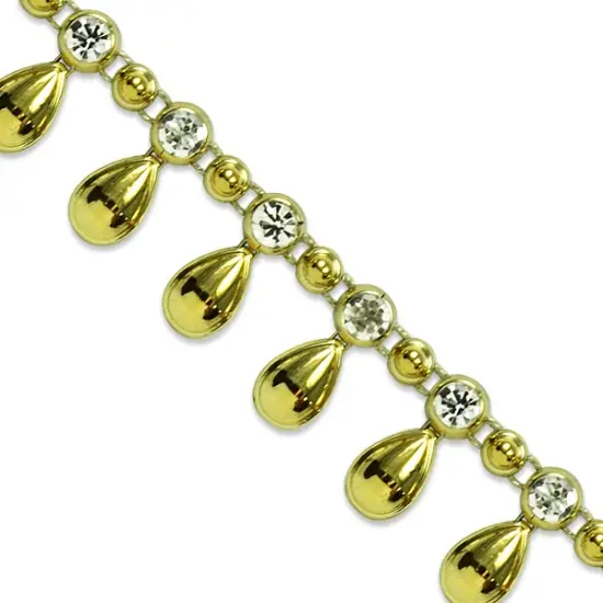 5 yards of Nina 3/4" Teardrop Rhinestone Trim | 5 yard cut Gold {1}