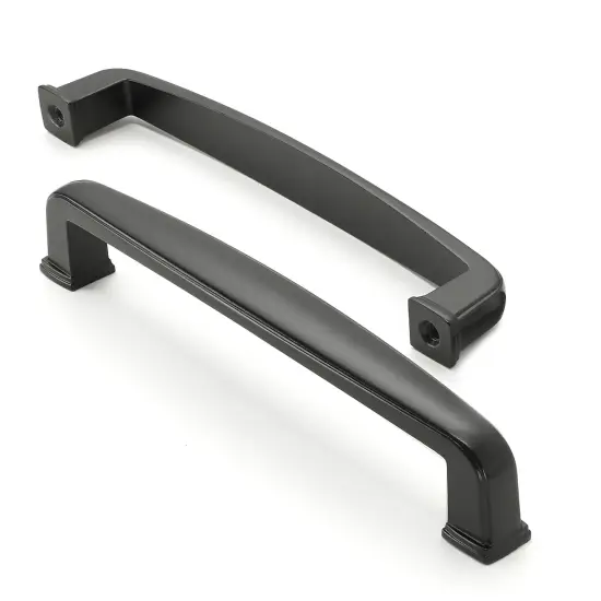 Cauldham Solid Kitchen Cabinet Handles (5" Hole Centers) - Drawer/Door Hardware - Style T765 - Matte Black {2}