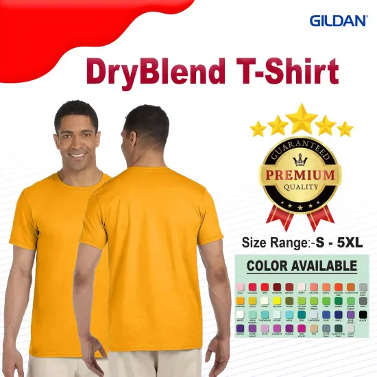 Gildan&reg; DryBlend Crewneck Short Sleeve Cotton T-shirt Heather deep royal {3}