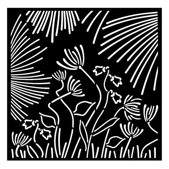 Stamperia Stencil 7"X7"-Forest Abstract Flowers {3}
