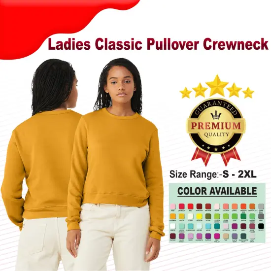 Bella + Canvas&reg; Ladies Classic Pullover Crewneck HEATHER MUSTARD {2}