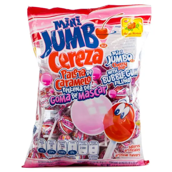 De La Rosa Paleta Mini Jumbo Cereza 17.6oz 50ct {1}