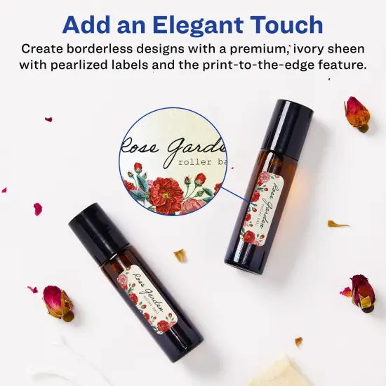 Avery Pearlized Ivory Rectangle Labels with Sure Feed Technology, Print-to-the-Edge, 1" x 1.5" {2}