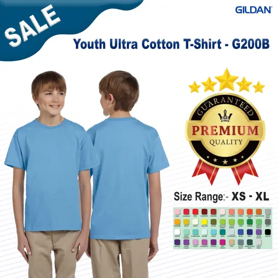Gildan&reg; Youth Ultra Cotton Crew neck Short Sleeve T-Shirt MAROON {2}