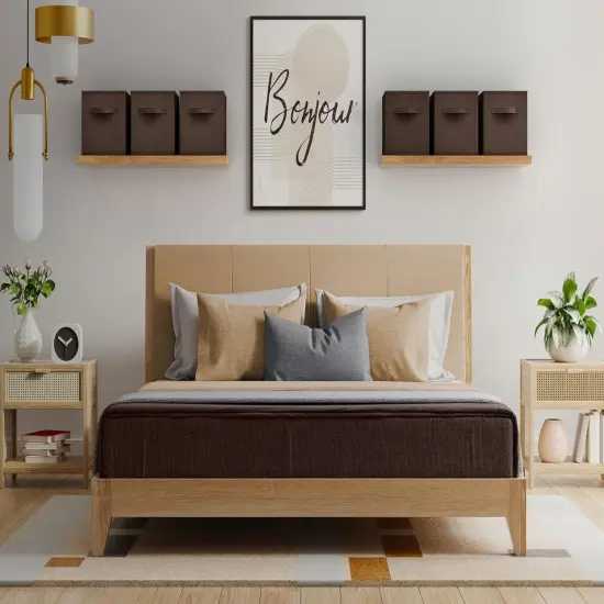 Sorbus Foldable Storage Cube - 11 Inch Closet Organizer and Storage Basket with Handles 1 Pc Chocolate {2}