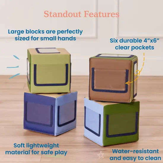 Picture Me Blocks, Activity Cubes, 4-Piece Earthtone {5}