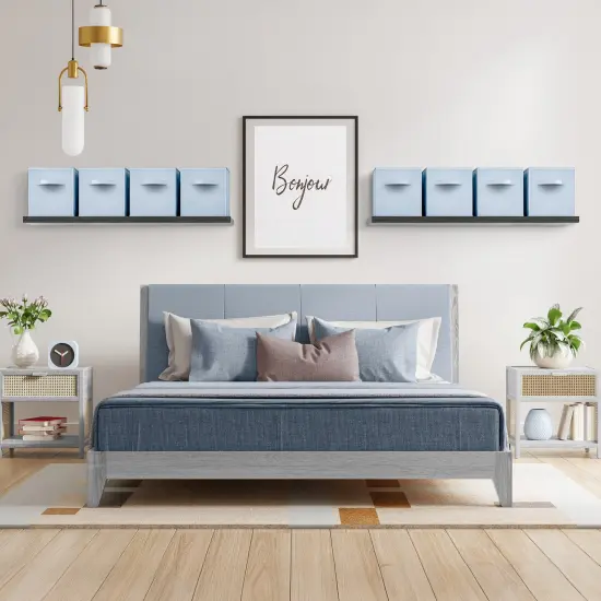 Sorbus Large 13" Storage Bins - 8 Pack Sturdy Collapsible Fabric Storage Cubes with Handles - Pastels Pastel blue {11}