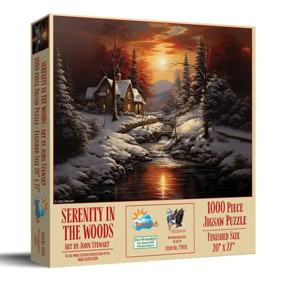 Sunsout Serenity in the Woods 1000 pc Christmas Jigsaw Puzzle 77092 {3}