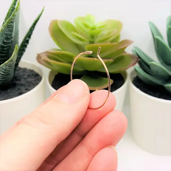 4, 20 or 50 Pieces: Rose Gold Plated Wine Ring Bases - 25 mm {4}