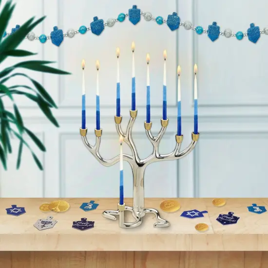 Rite Lite Premium Menorah Hanukkah Candles - 5.25" - Blue and White - 45ct {3}