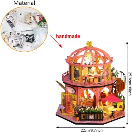 Miniature Wizardi Roombox Kit - Dessert Cafe Dollhouse Kit {2}