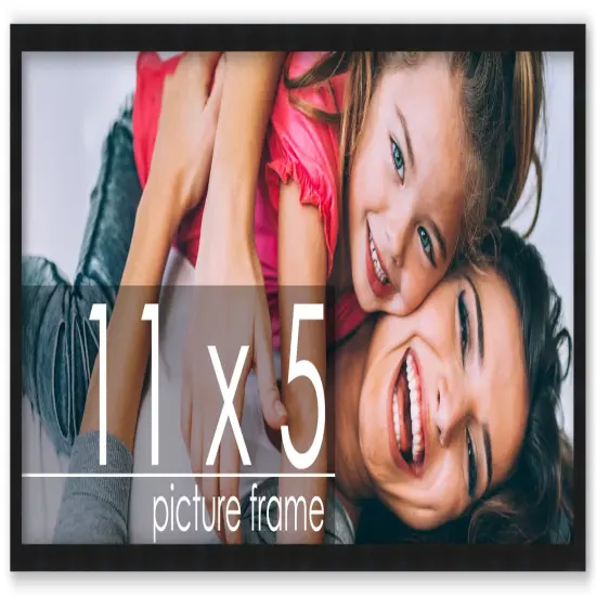 11x5 Solid Wood Picture Frame with UV-Resistant Acrylic & Acid-Free Backing, Available in 6 Finishes: Matte Black, Matte White, Metallic Bronze, Silver, Natural Wood Grain & Mahogany {1}