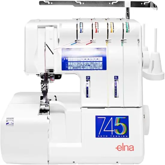Elna 745 Five Thread Serger and Cover Stitch Machine {1}