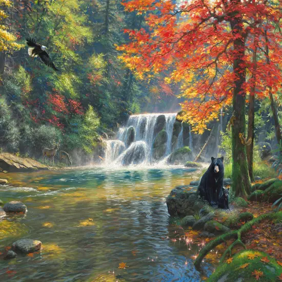 Sunsout Peaceful Falls 1000 pc Jigsaw Puzzle 52381 {1}