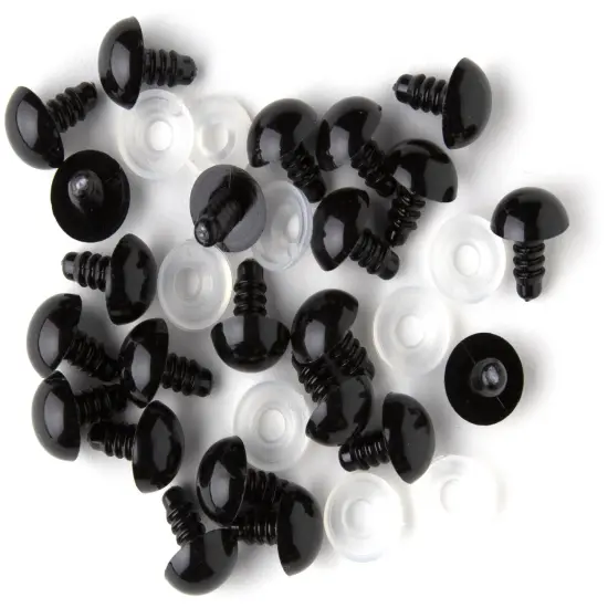 CousinDIY Shank Back Solid Eyes 12mm 6/Pkg-Black {4}
