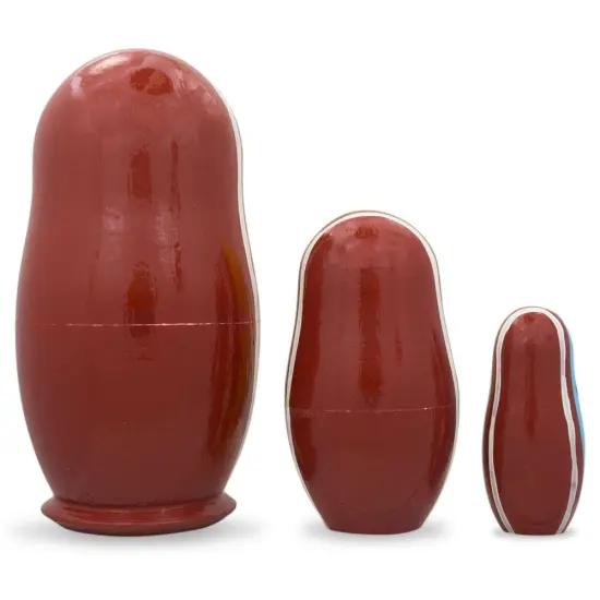 Set of 3 Nutcracker Soldiers Wooden Nesting Dolls 4.25 Inches {3}