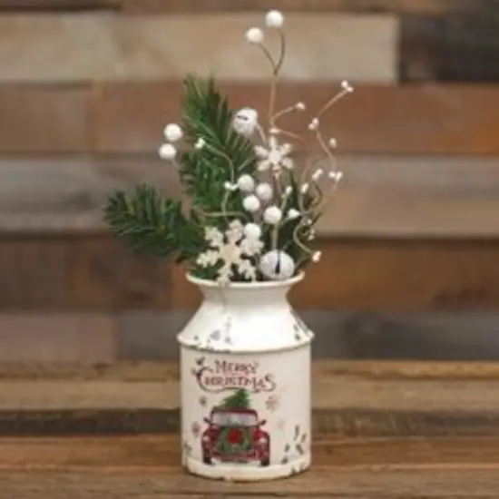 Silver Sparkle Berries and Snowflake Pick with Flexible Brown Base {2}